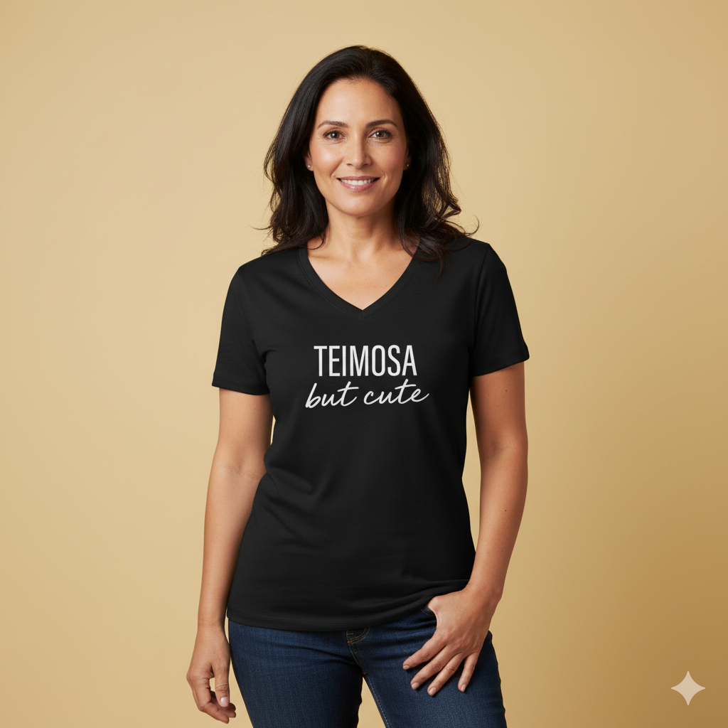 "Teimosa but Cute" V-Neck T-shirt