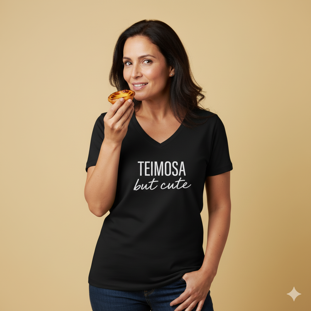 "Teimosa but Cute" V-Neck T-shirt