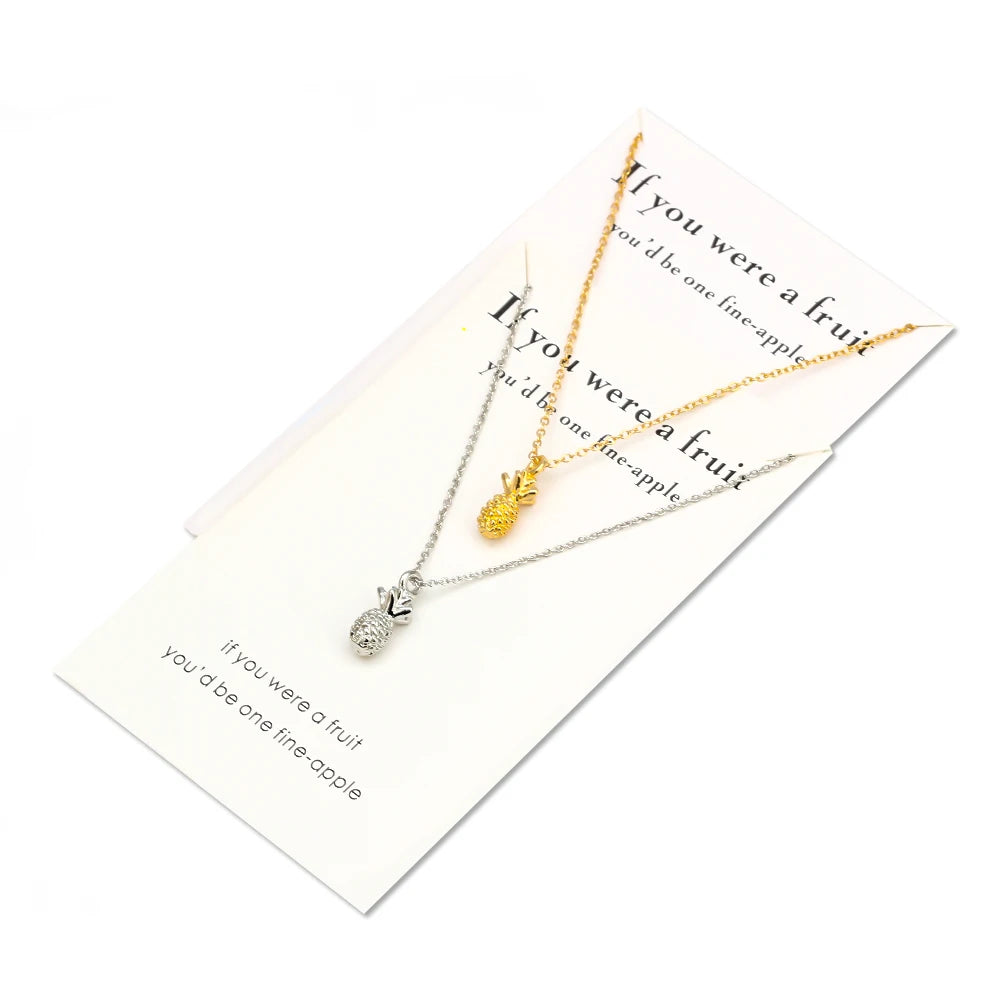 Gold Silver Color Minimalist Pineapple Necklace for Women Man Charms Minimalist Fruit Statement Necklace Gifts Wholesale