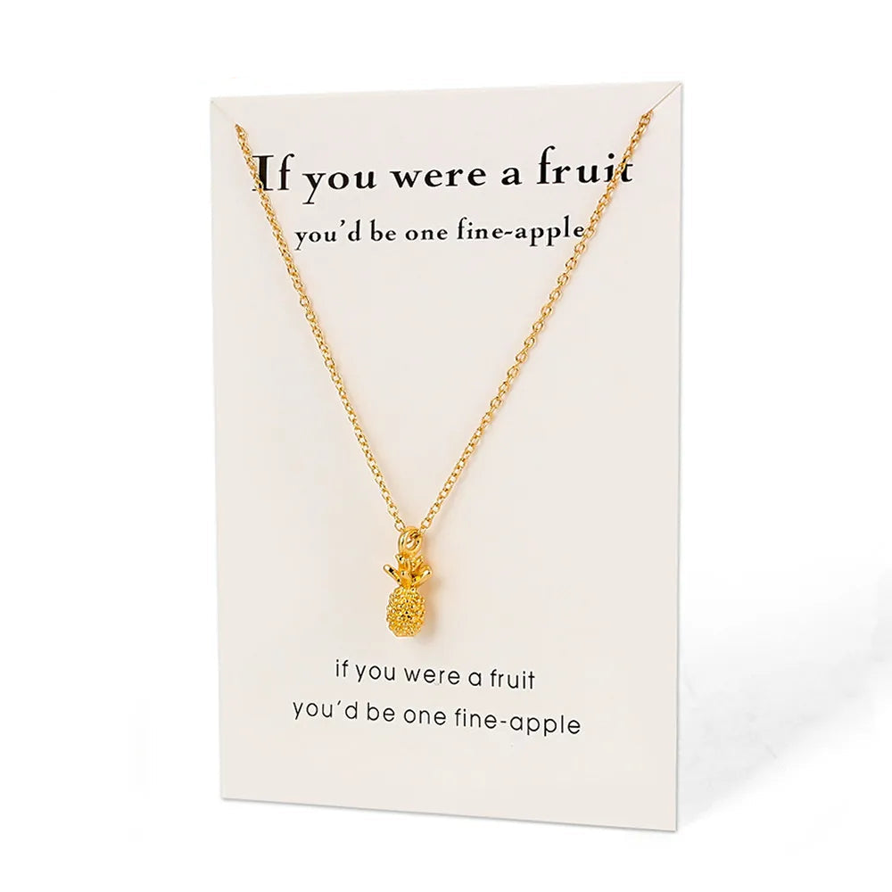 Gold Silver Color Minimalist Pineapple Necklace for Women Man Charms Minimalist Fruit Statement Necklace Gifts Wholesale