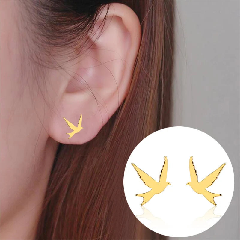 Little Swallow Stud Earrings