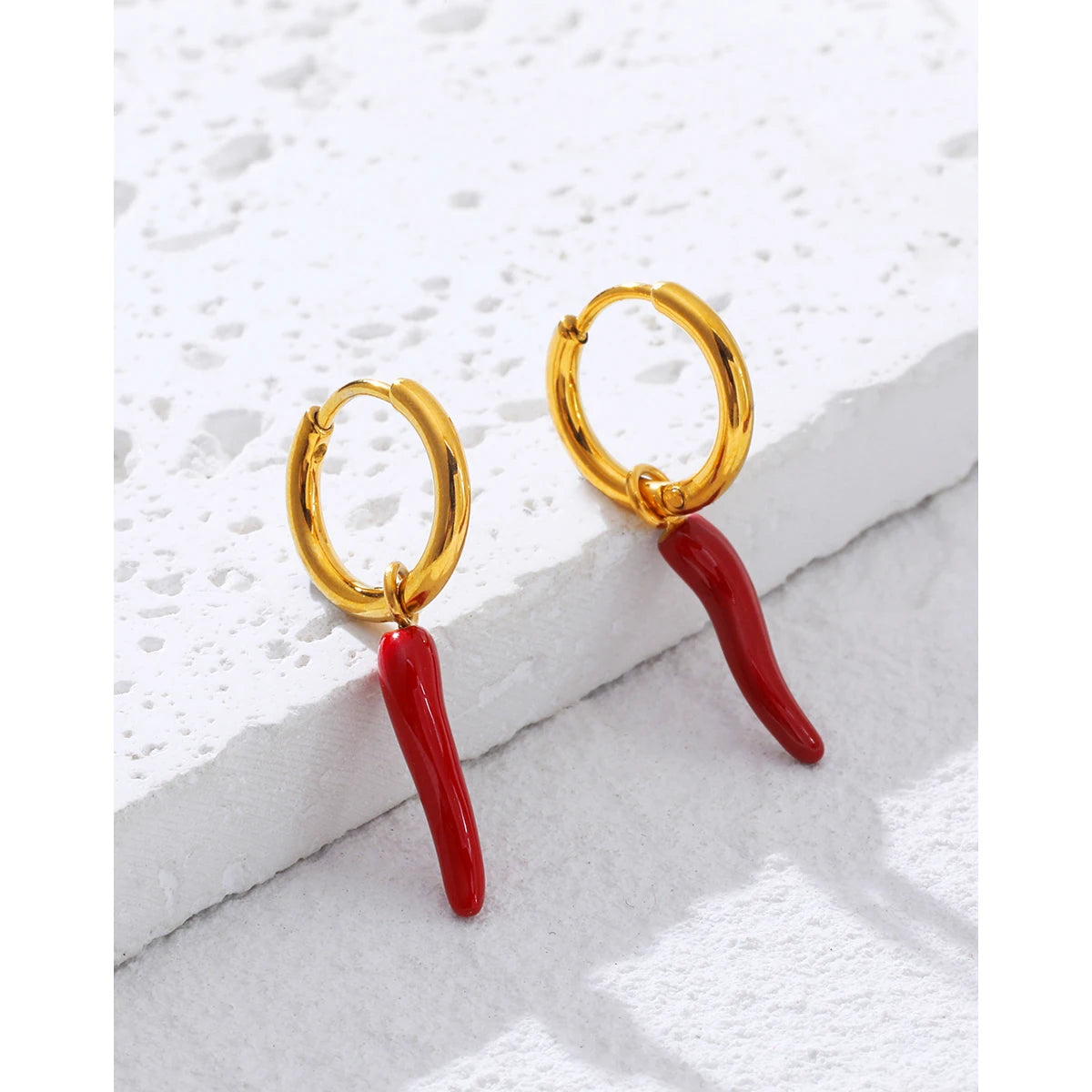 "Pimenta da Terra" 18K Gold Plated Stainless Steel Earrings