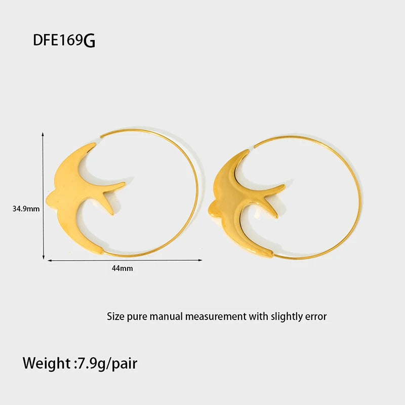 "Andorinha" Pull Through Hoop Earrings