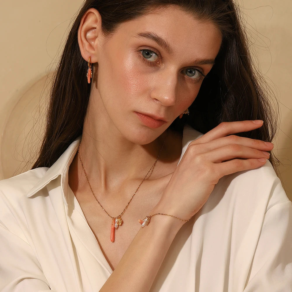 Coral Flower Necklace