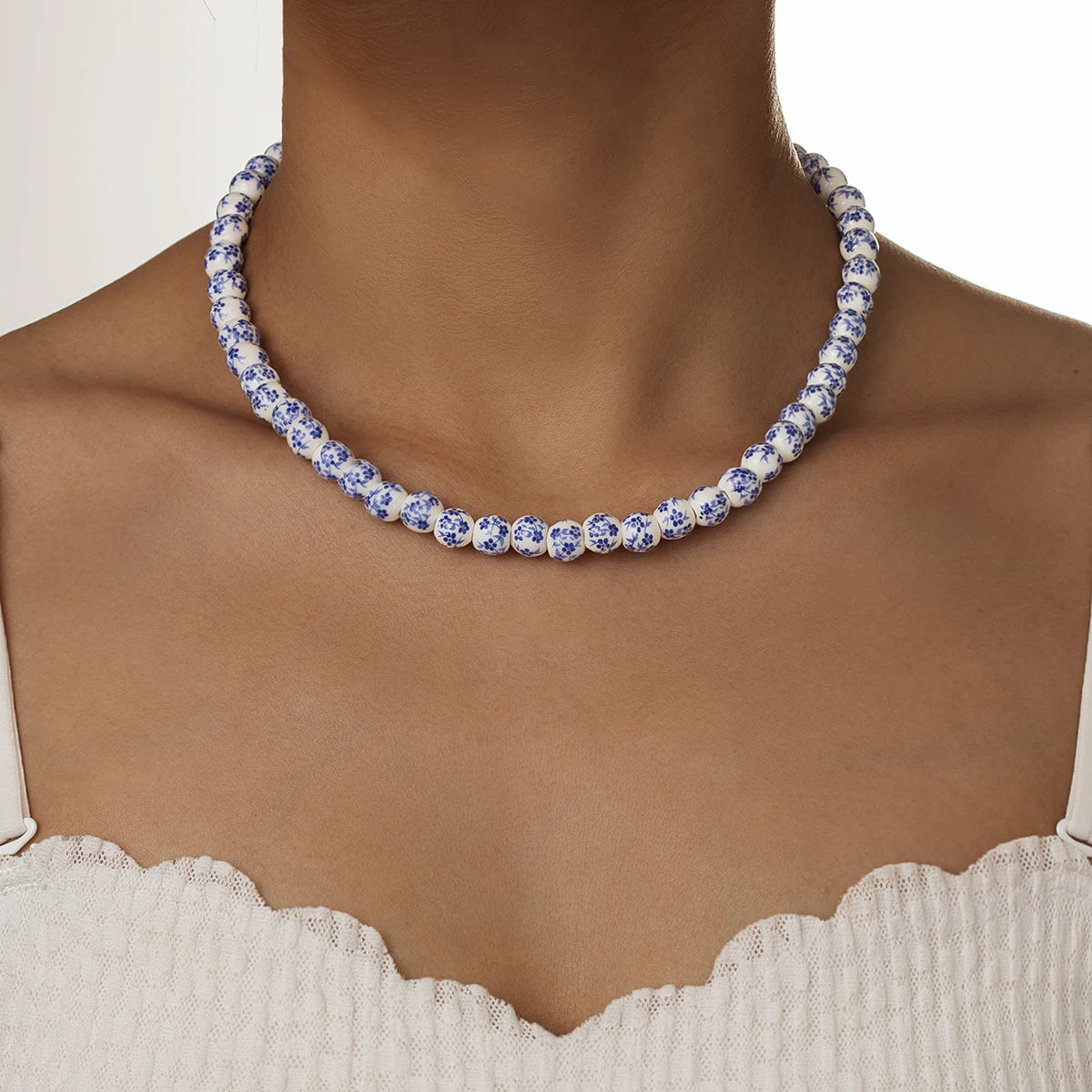 Ceramic bead necklace