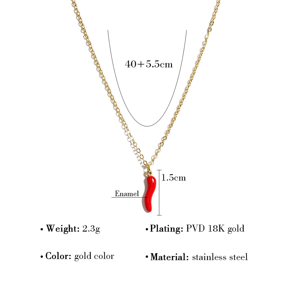"Pimenta da Terra" 18K Gold Plated Stainless Steel Necklace