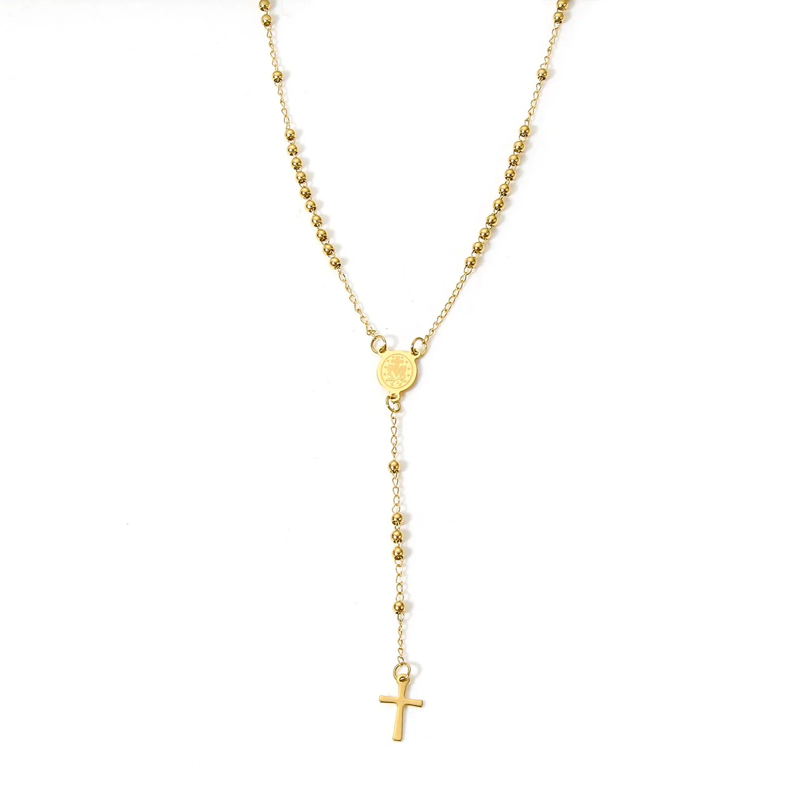 Stainless Steel Virgin Mary Cross Necklace