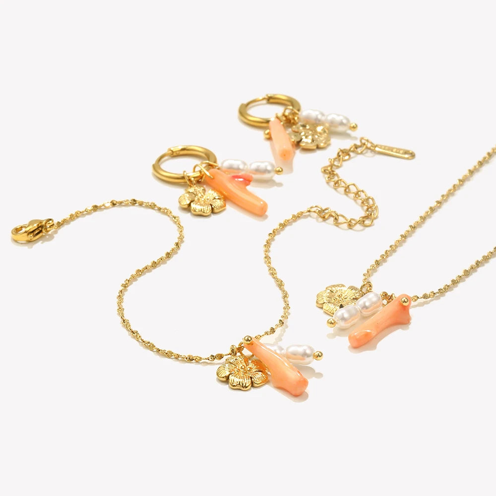 Coral Flower Necklace