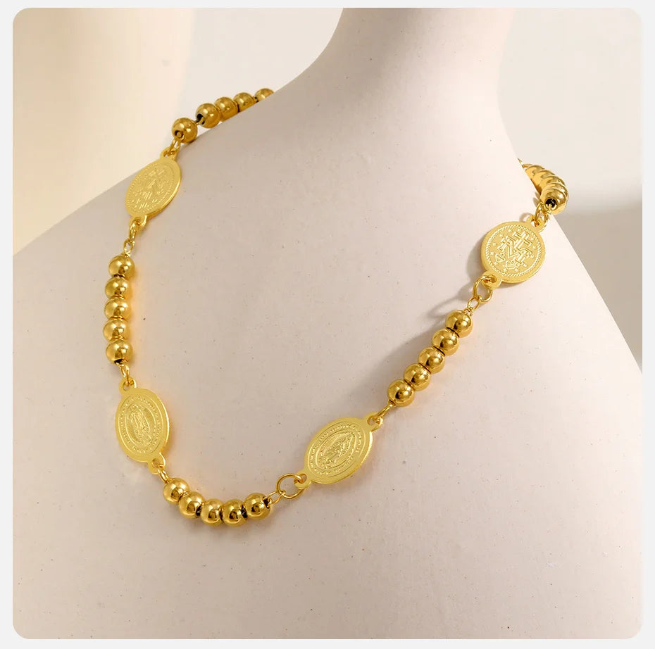 Gold Plated Stainless Steel Virgin Mary Bracelets