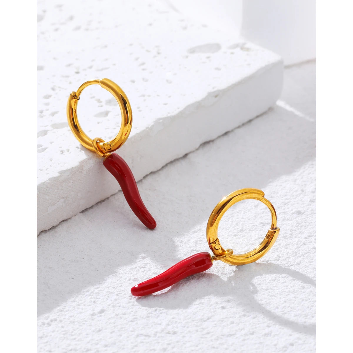 "Pimenta da Terra" 18K Gold Plated Stainless Steel Earrings