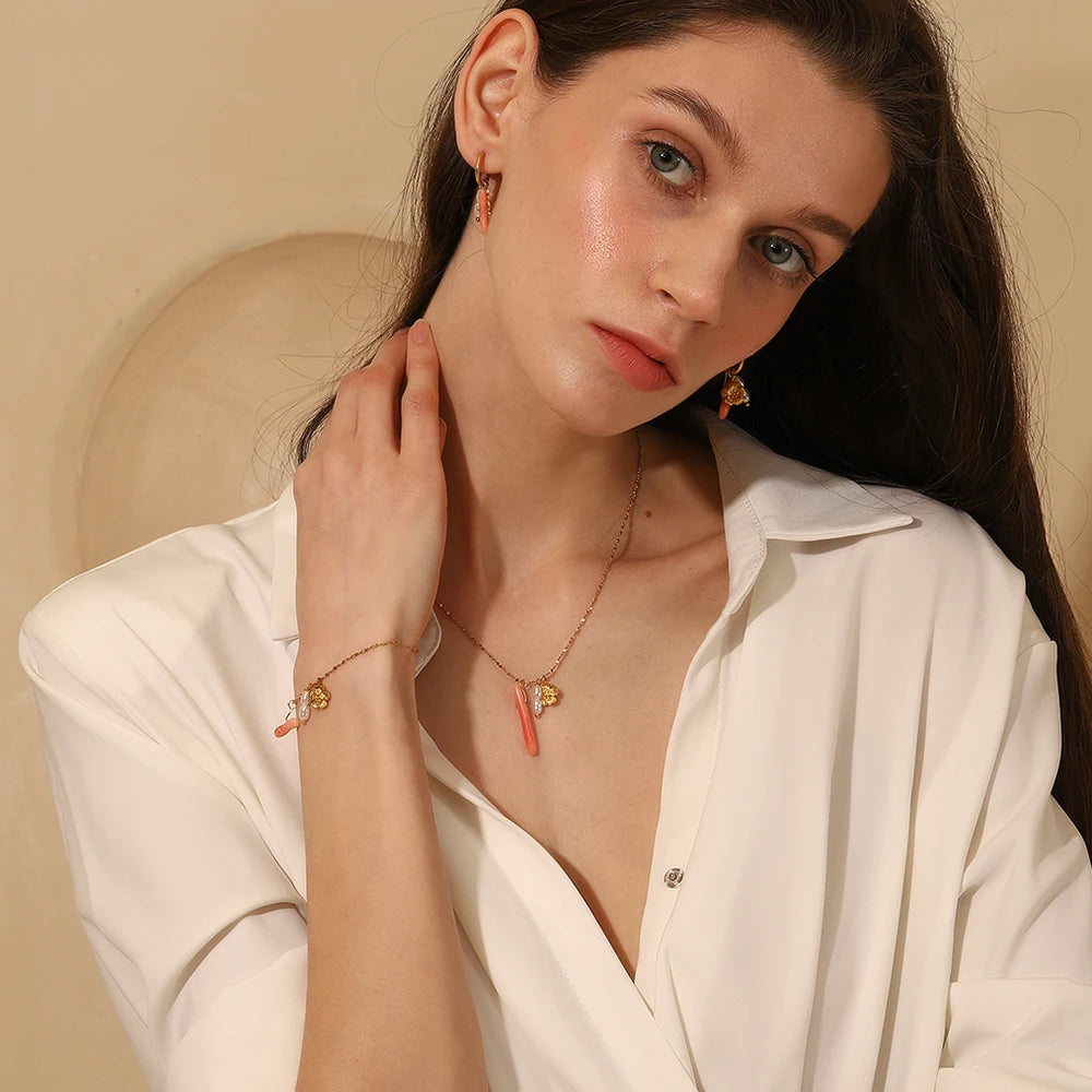 Coral Flower Necklace