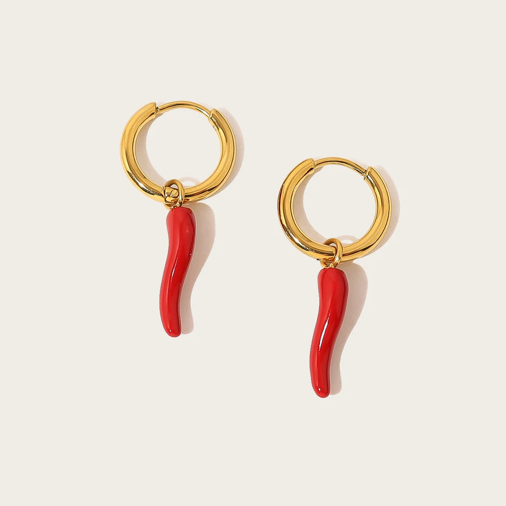 "Pimenta da Terra" 18K Gold Plated Stainless Steel Earrings