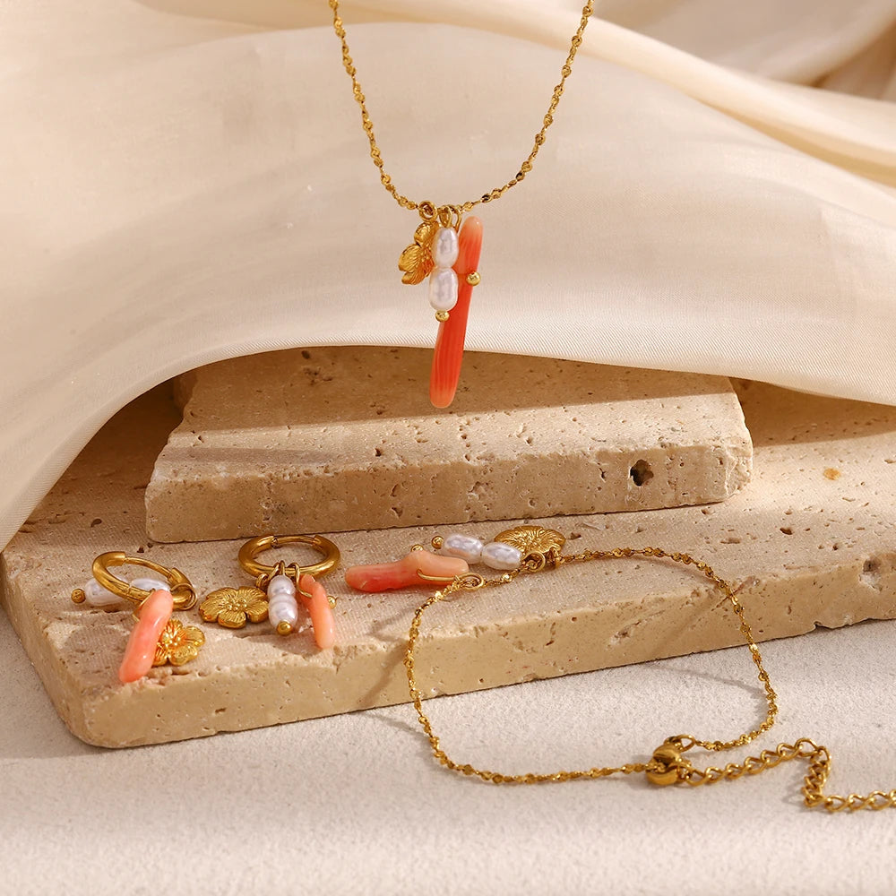 Coral Flower Necklace