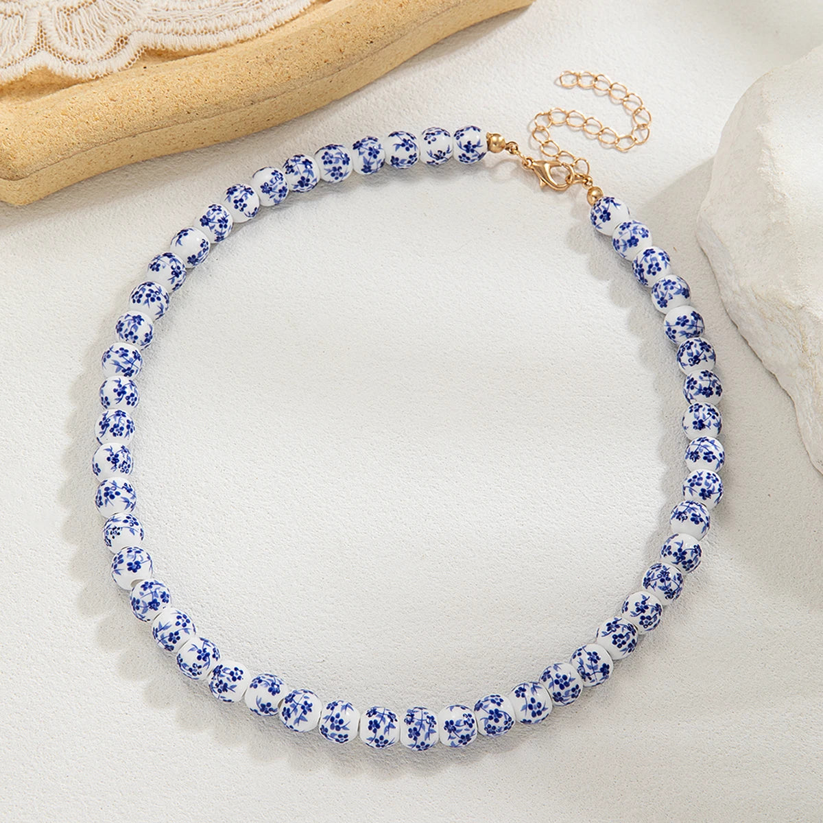 Ceramic bead necklace