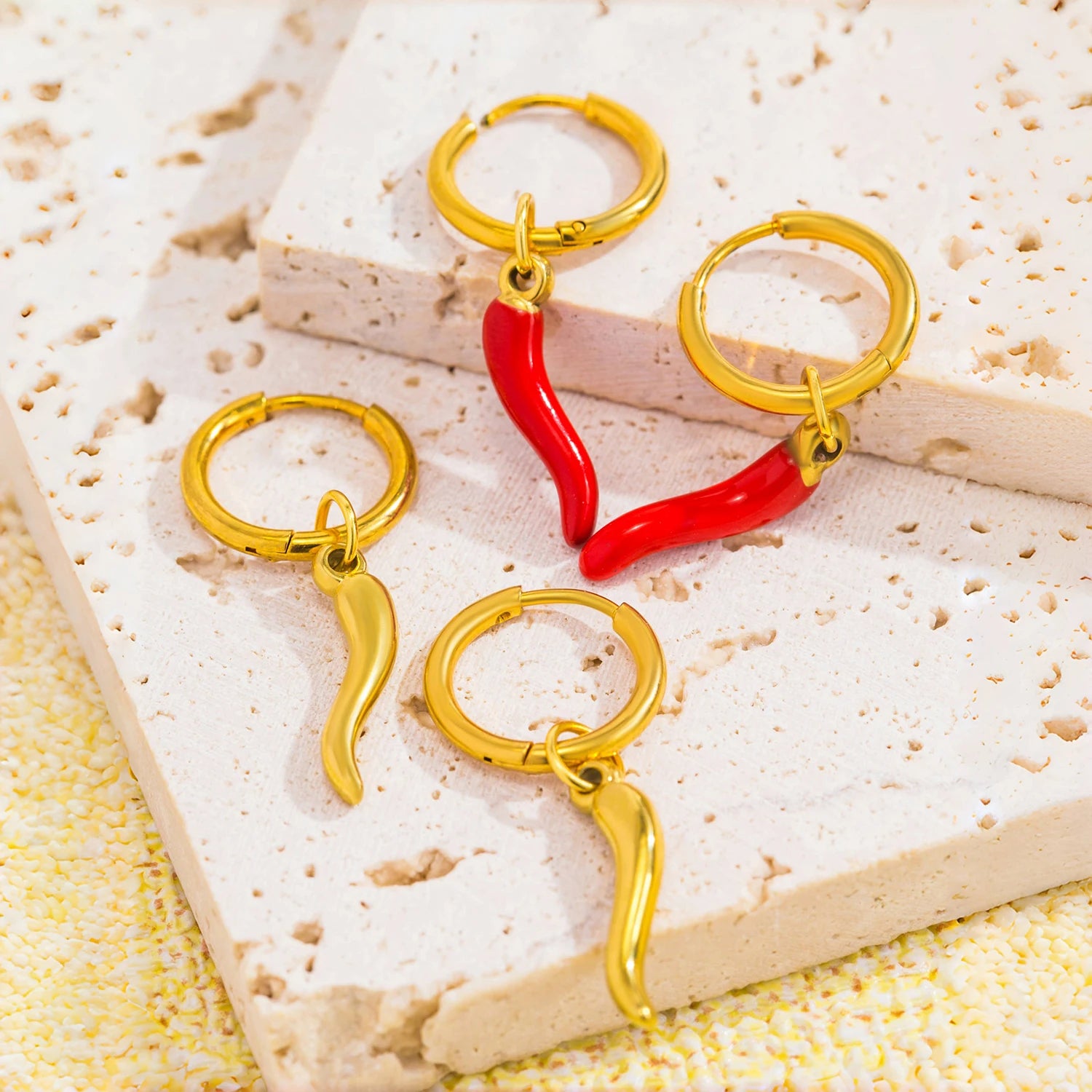 "Pimenta da Terra" Necklace 18k Gold Plated Stainless steel