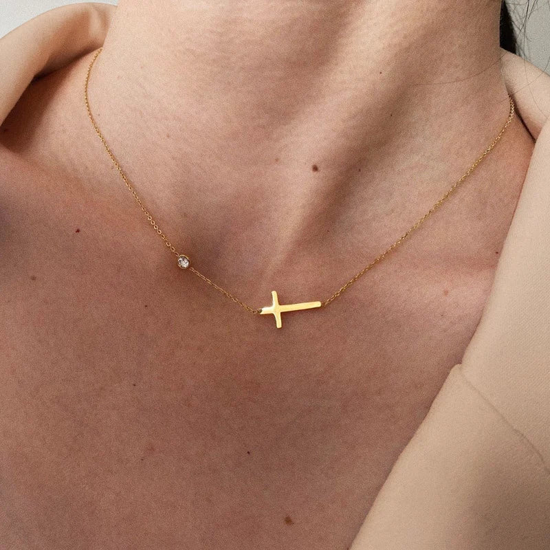 Dainty and Simple Stainless Steel Cross Necklace