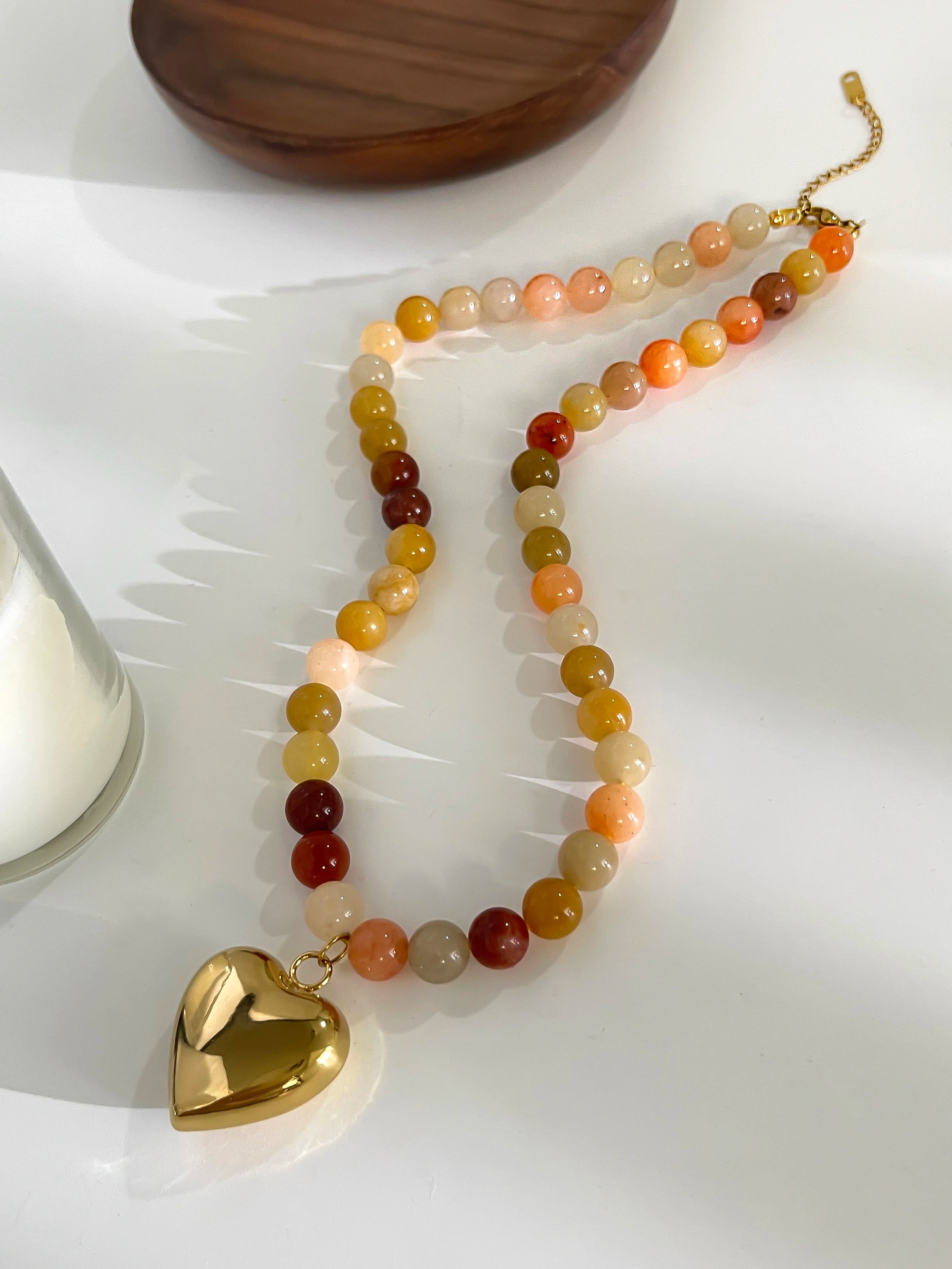 Multi-color Natural Stone Handmade Beaded Chain Necklace