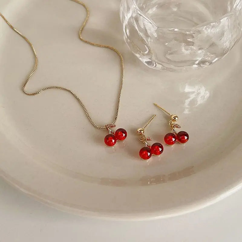 ''Ginjinha'' Necklace & Earings Set