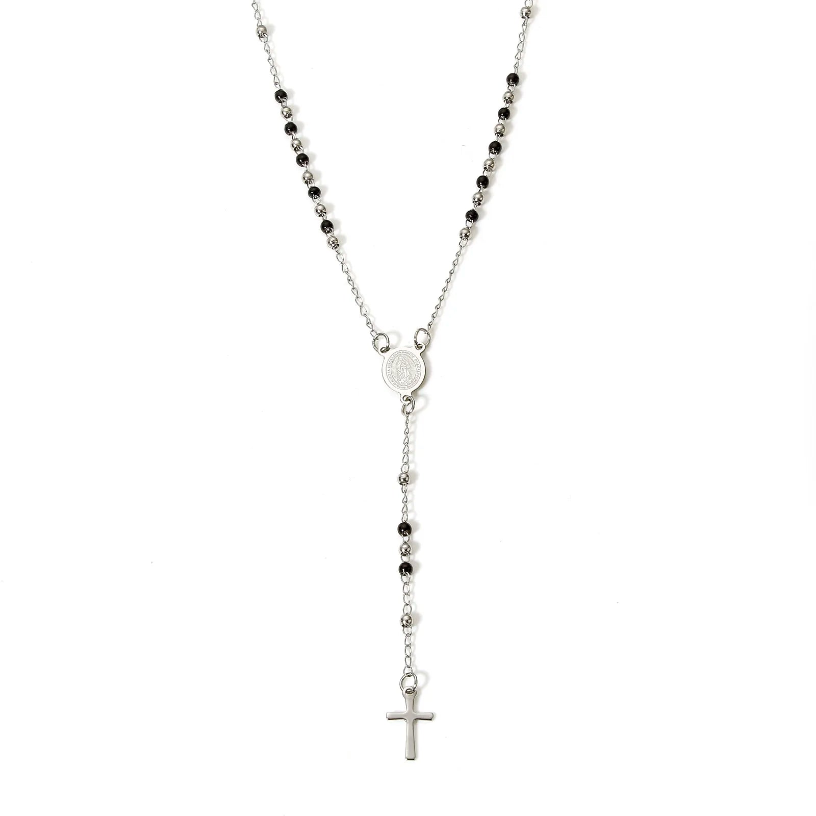 Stainless Steel Virgin Mary Cross Necklace