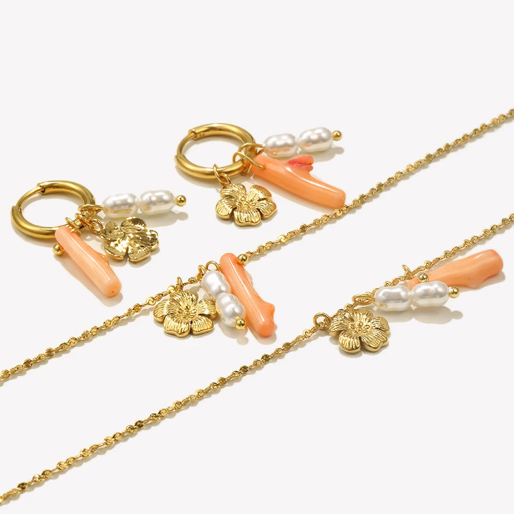Coral Flower Necklace