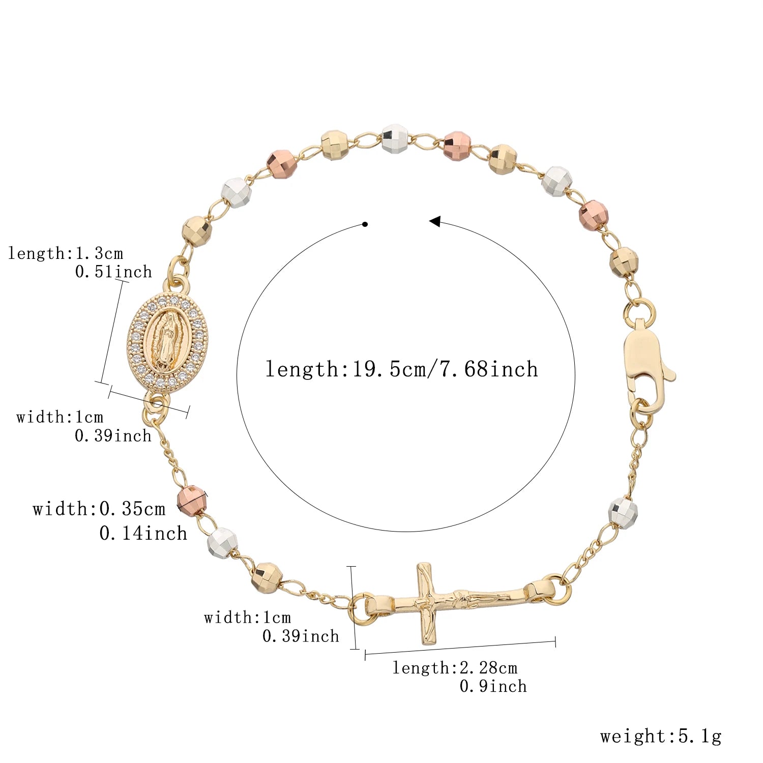 Stainless Steel Virgin Mary Rosary Bracelet