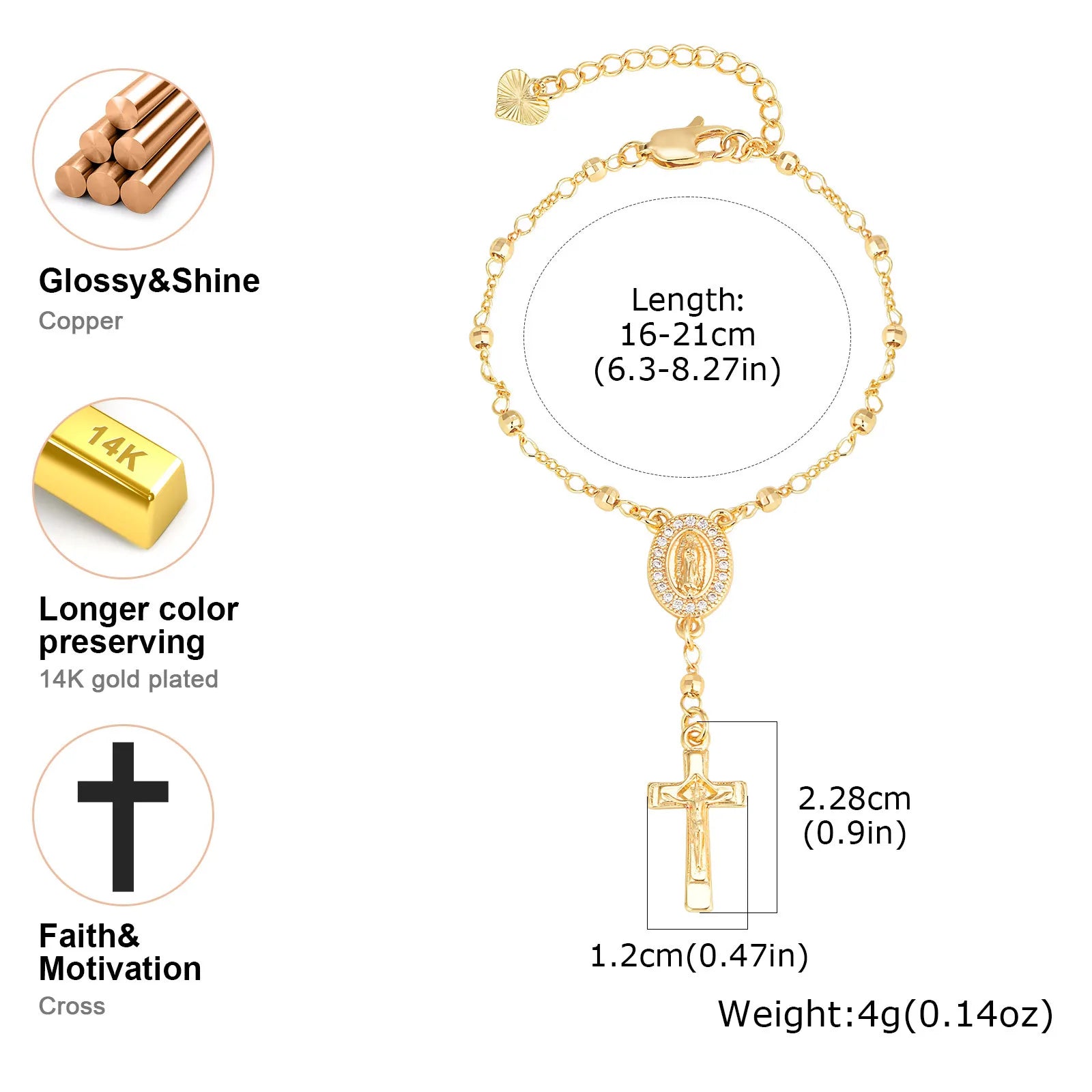 Heritage Rosary Bracelet Gold Plated
