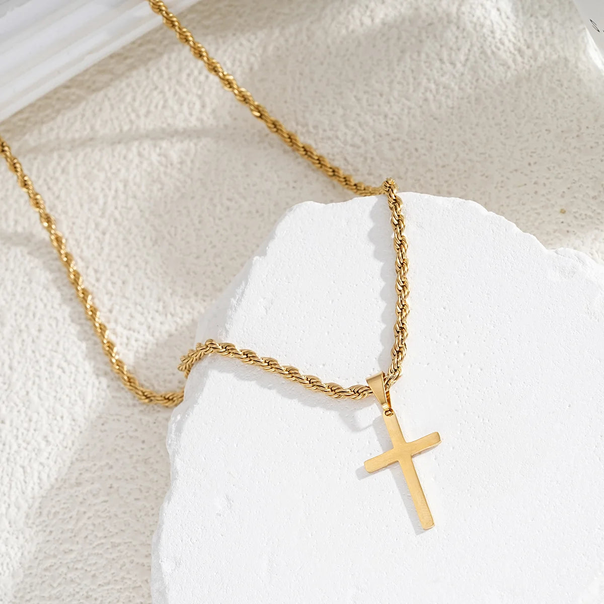 Stainless Steel Cross Pendant Necklace for Men