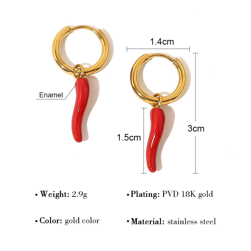 "Pimenta da Terra" 18K Gold Plated Stainless Steel Earrings