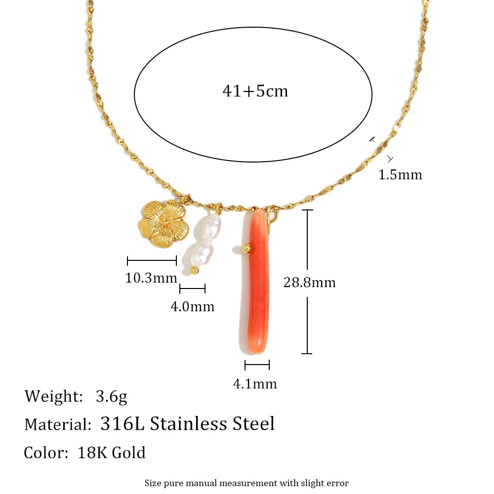 Coral Flower Necklace