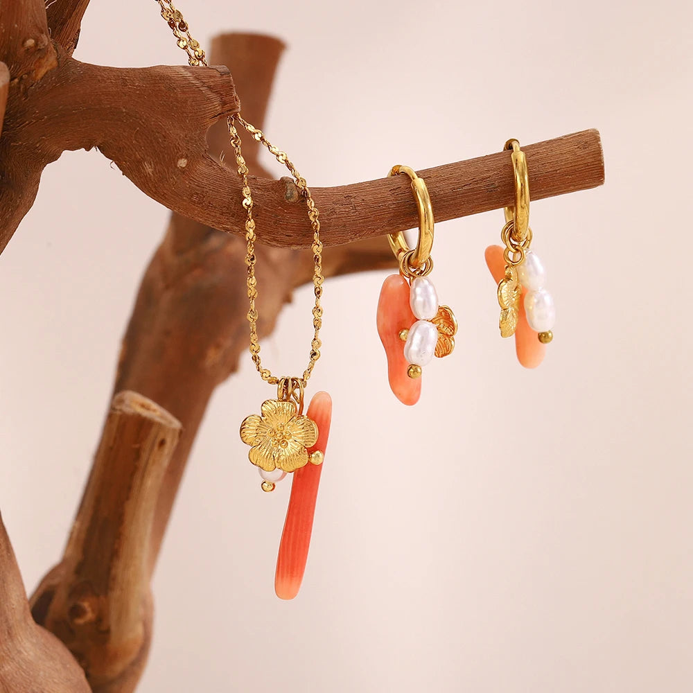 Coral Flower Necklace