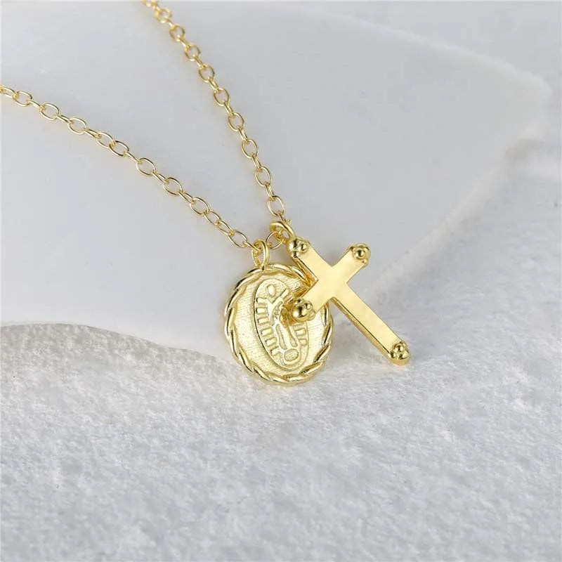 925 Sterling Silver Cross Pendant Necklace