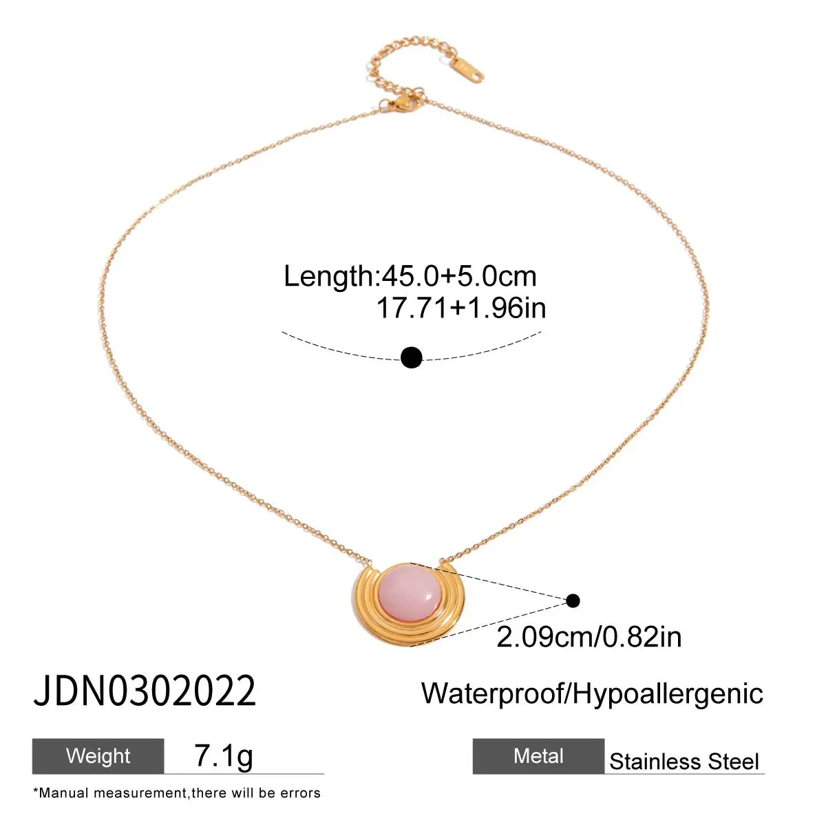 Pink Natural Stone Necklace & Earrings