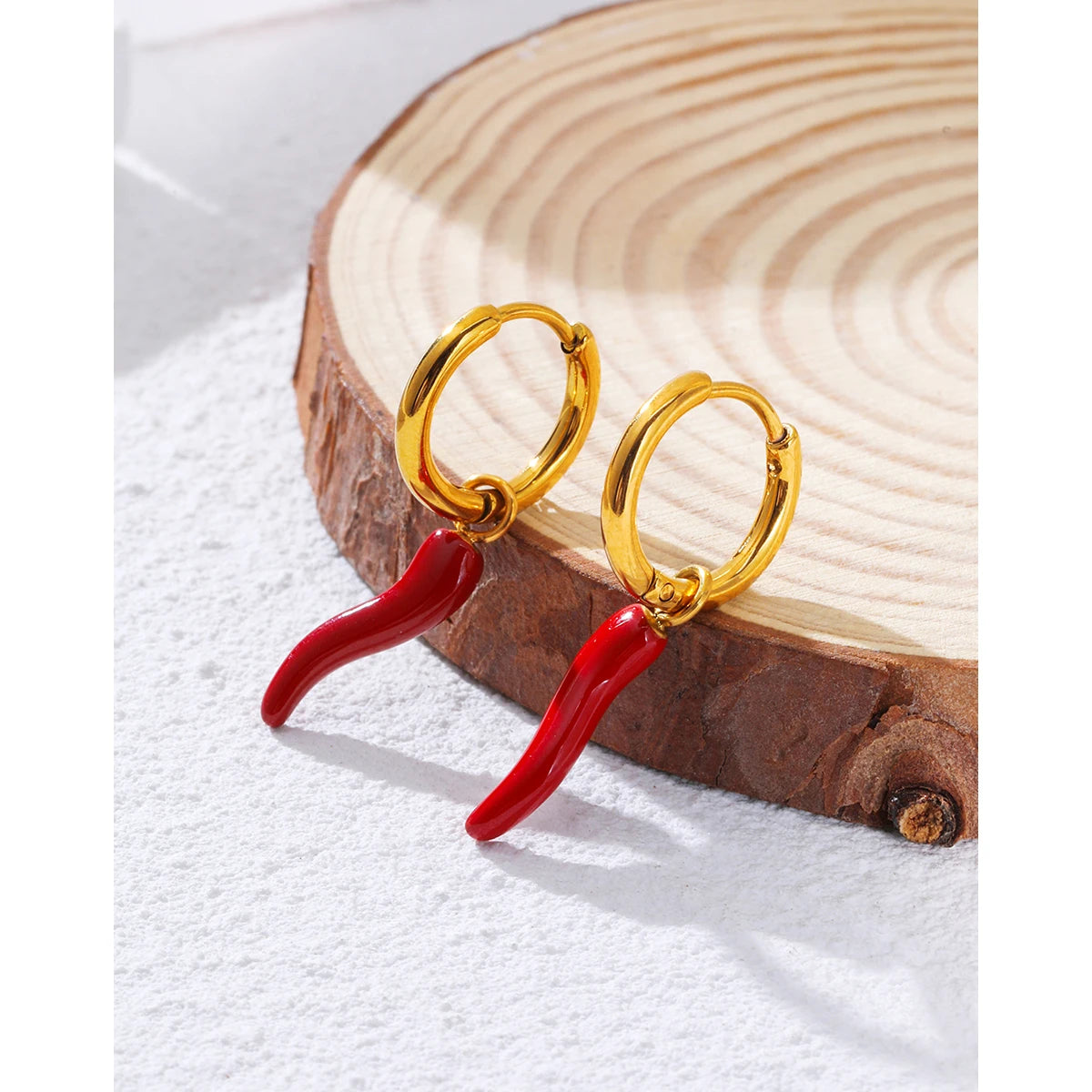 "Pimenta da Terra" 18K Gold Plated Stainless Steel Earrings