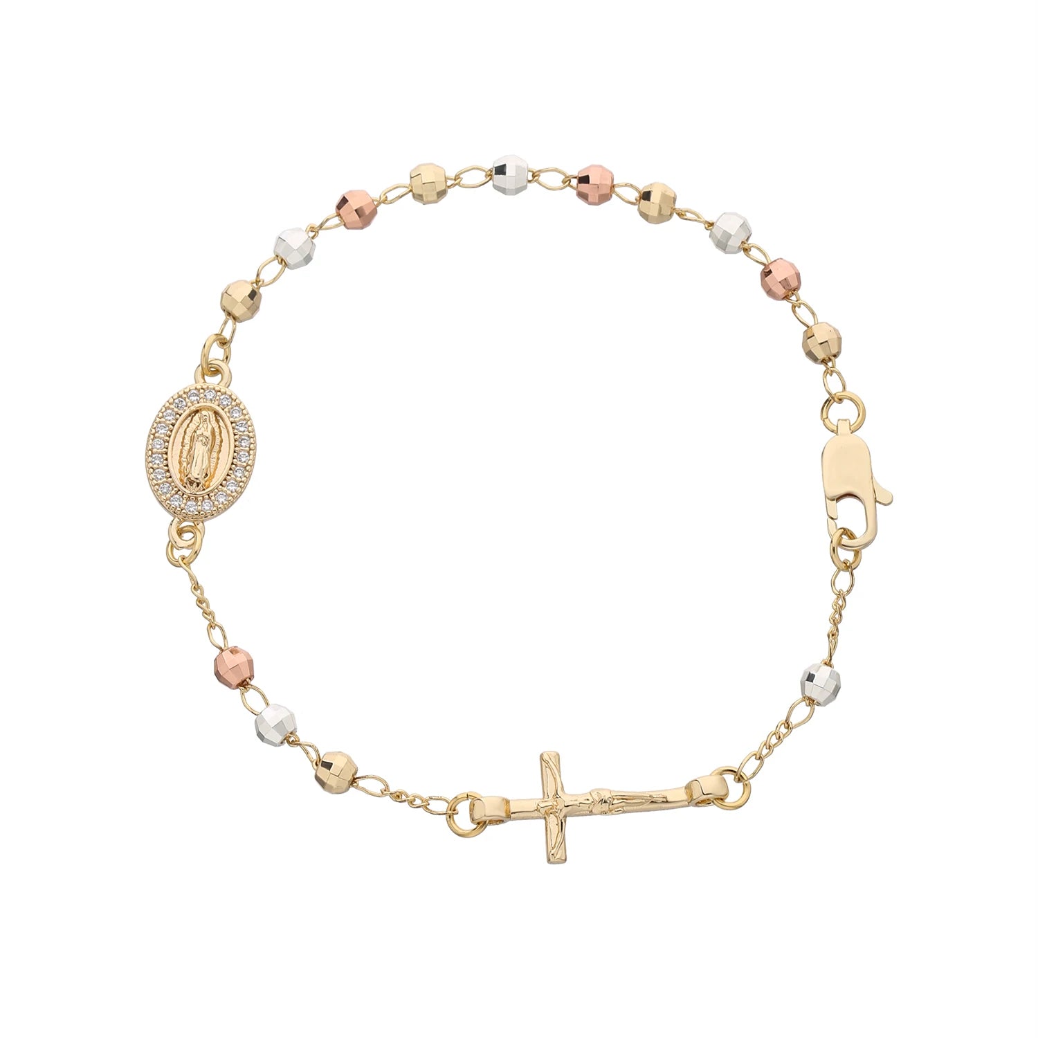Stainless Steel Virgin Mary Rosary Bracelet