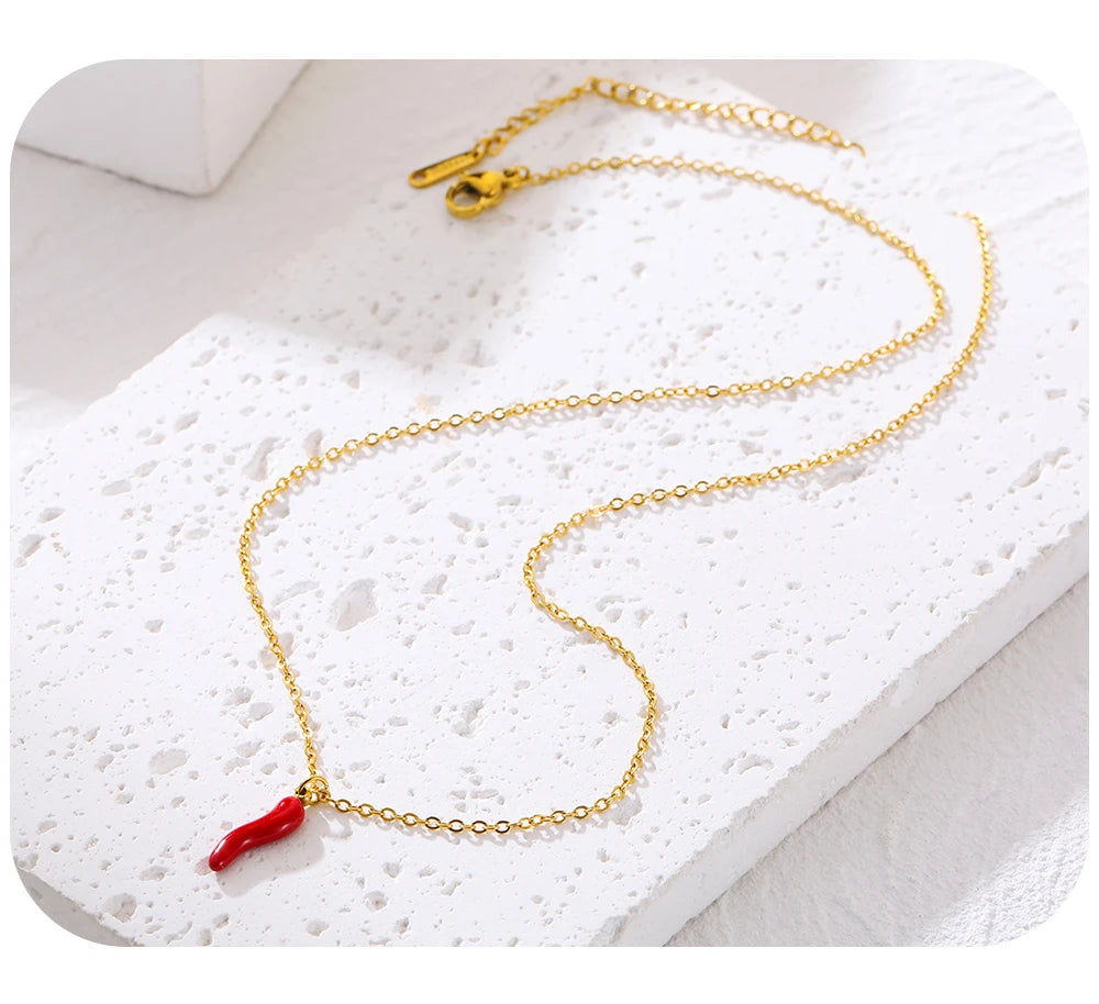 "Pimenta da Terra" 18K Gold Plated Stainless Steel Necklace