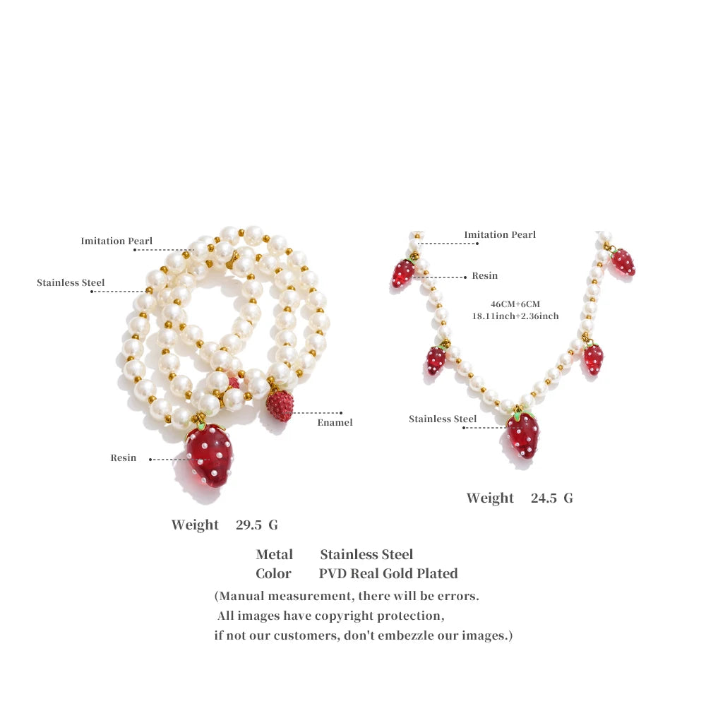 "Morangos com Açúcar" Necklace & Bracelet