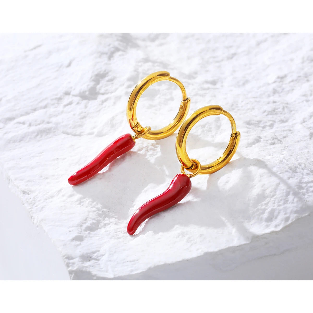 "Pimenta da Terra" 18K Gold Plated Stainless Steel Earrings