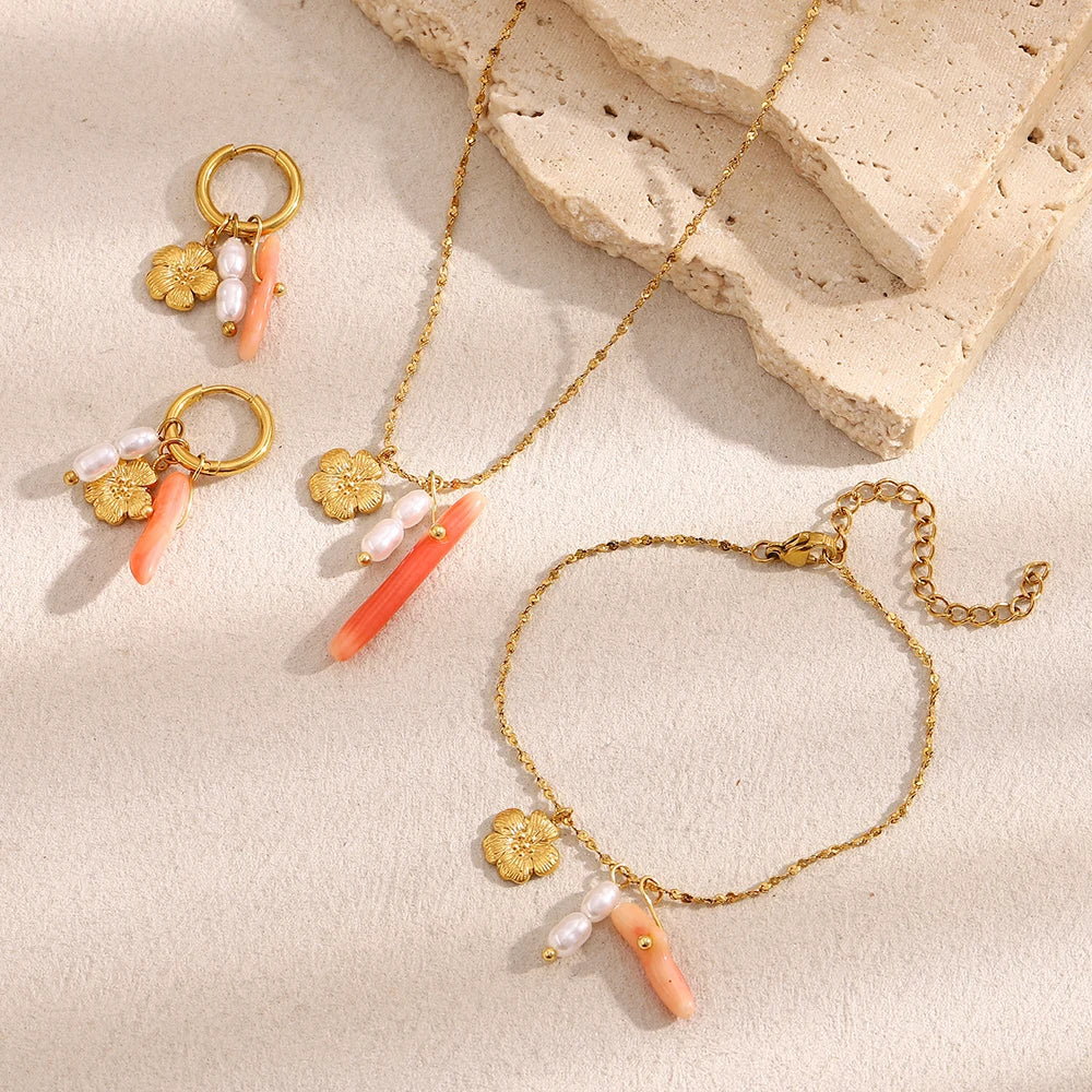 Coral Flower Necklace
