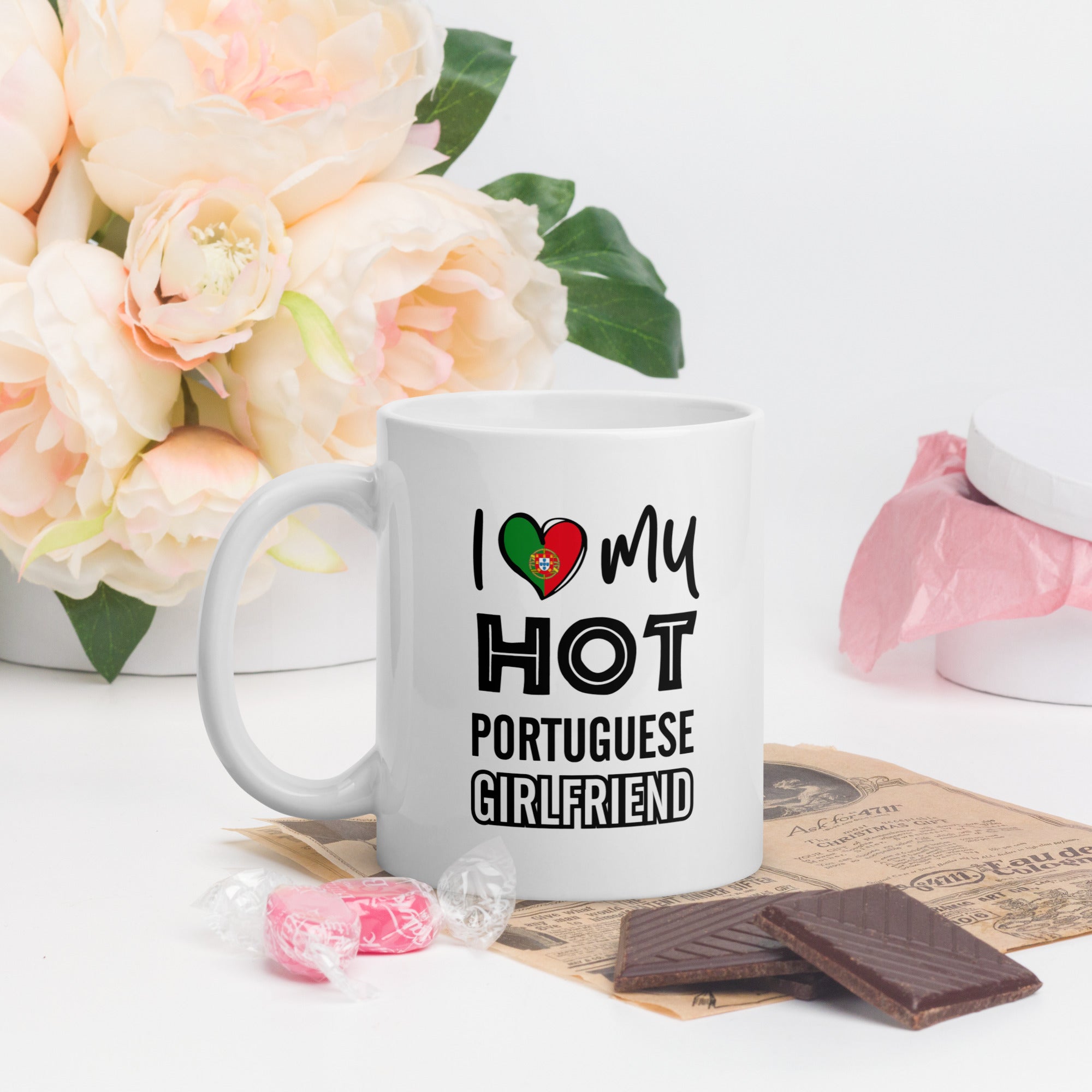 "I love my hot portuguese girlfriend" Mug